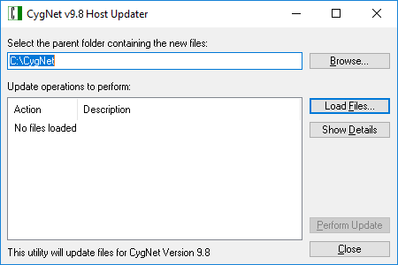 CygNet Host Updater sample dialog box